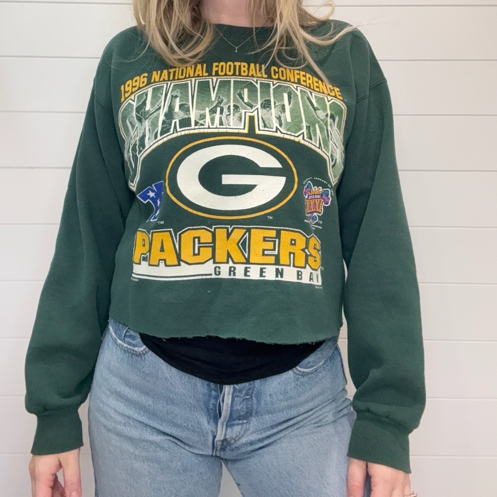 Lee Green Bay Packers Green Champion Graphic Crewneck
